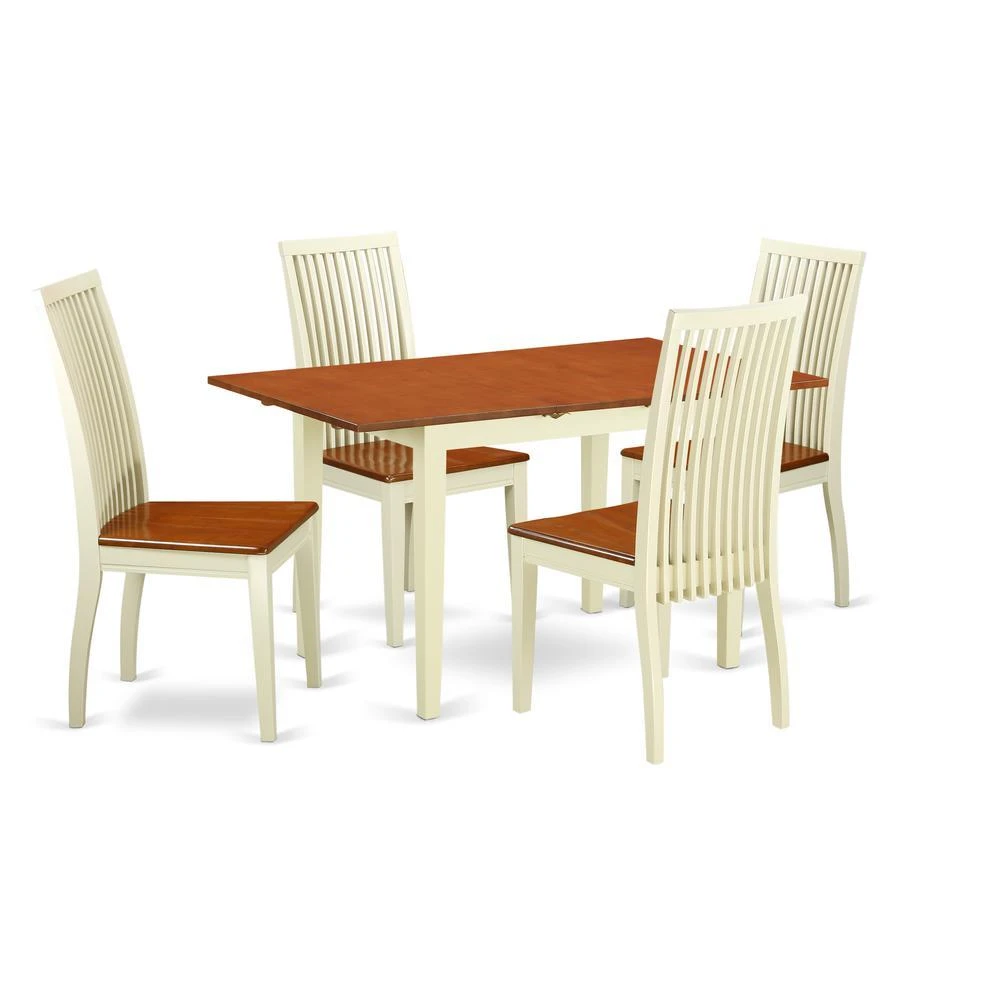 East West Furniture Dining Room Set Buttermilk 
Cherry, NOIP5-BMK-W