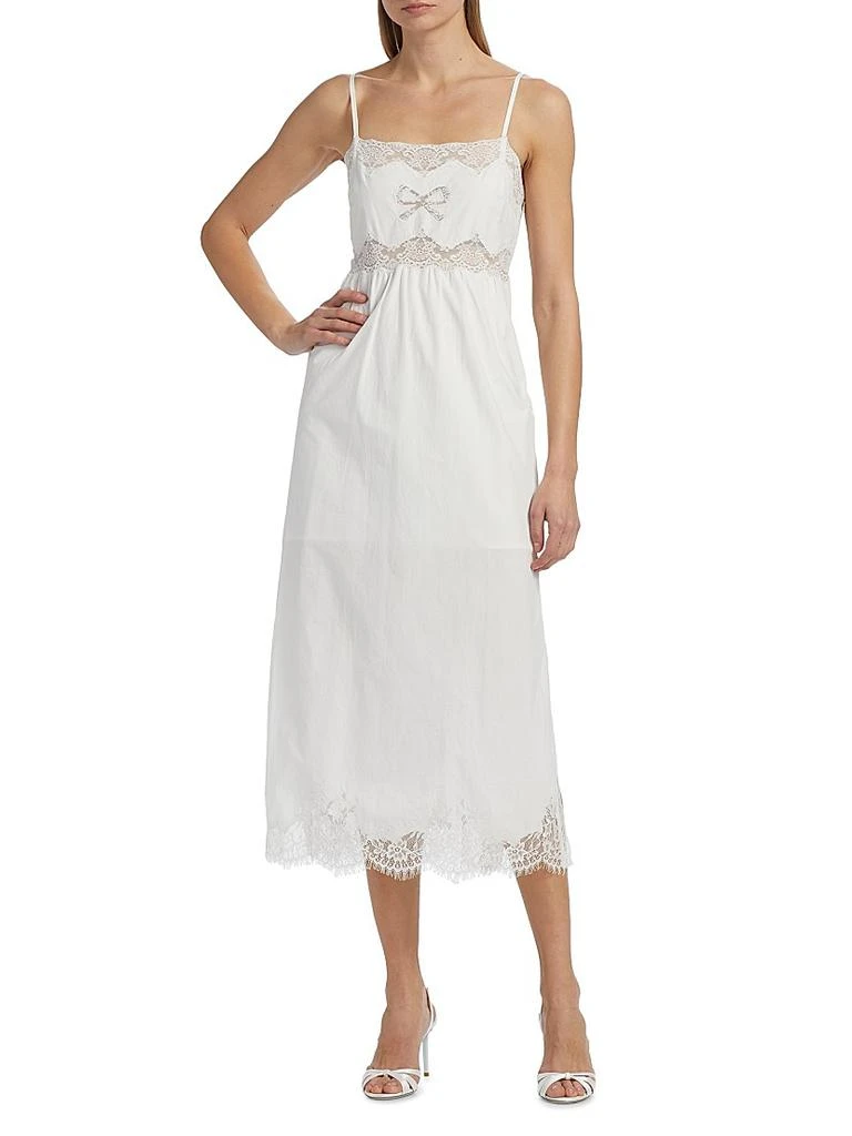 LOVESHACKFANCY Vinca Lace-Trim Midi-Dress 3