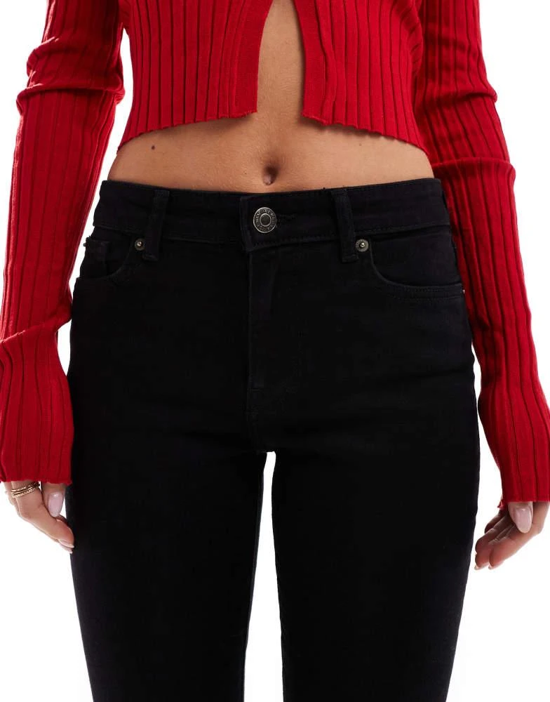 Bershka Bershka Petite high waisted flared jeans in black 5