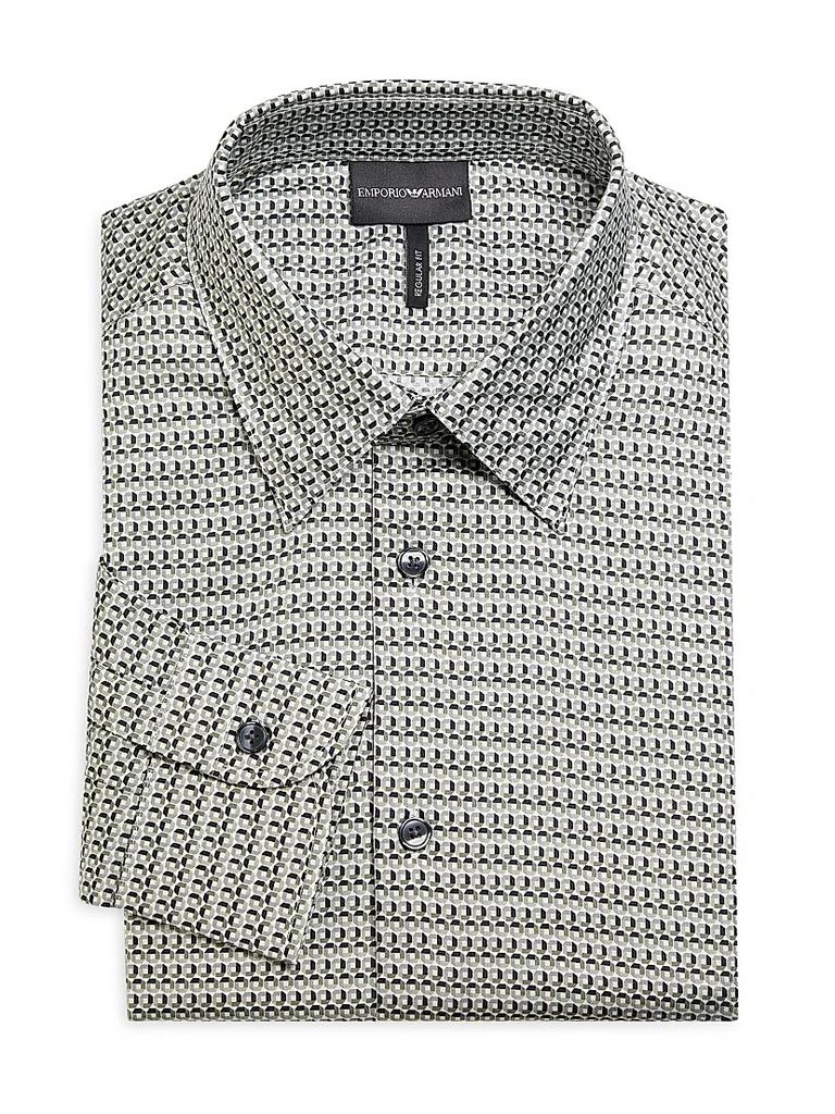 Emporio Armani Micro Print Stretch-Cotton Sport Shirt - Shirts - BeyondStyle Emporio Armani Micro Print Stretch-Cotton Sport Shirt - Shirts - BeyondStyle