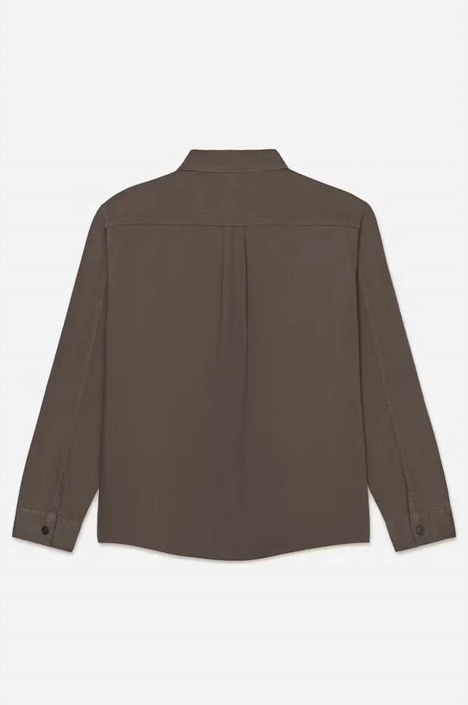 FRAME Men's Fashion Denim Shirt In Dark Olive 2