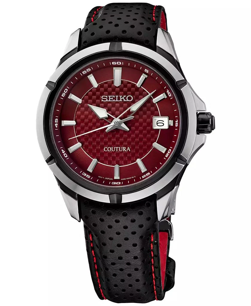 Seiko Men's Coutura Black Leather Strap Watch 41mm 1