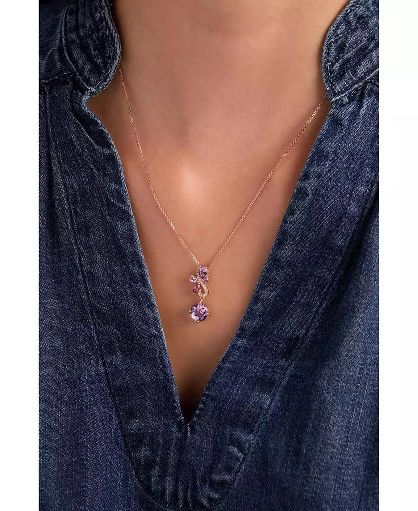 Le Vian Multi-Gemstone (2-1/3 ct. t.w.) 
Nude Diamond (1/10 ct. t.w.) Swirl Pendant Necklace in 14k Rose Gold, 17" + 2" extender 4