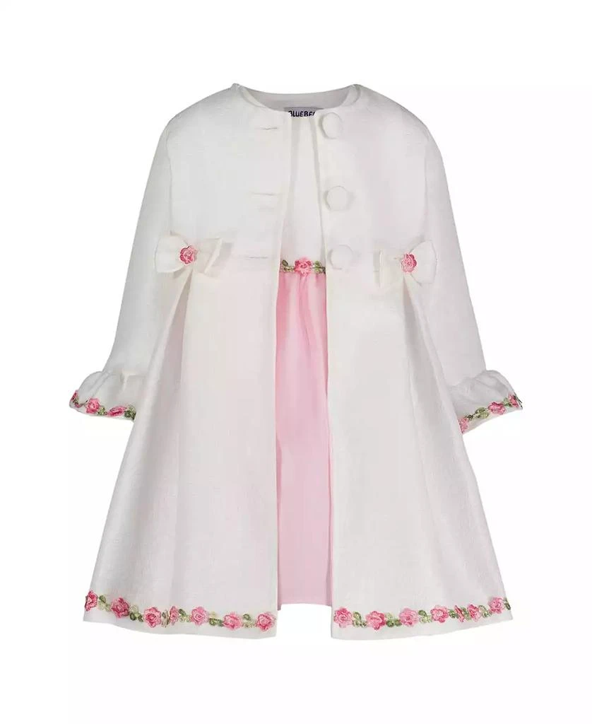 Blueberi Boulevard Baby Girls 2-Piece Rosette Trim Fit and Flare Dress and Swing Coat Set 2