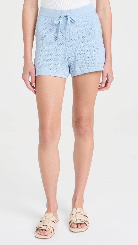 Monrow Crochet Knit Shorts