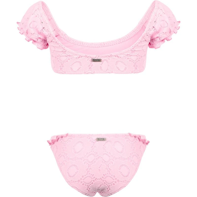 BANANA MOON Perforated ruffled bikini in pink 2