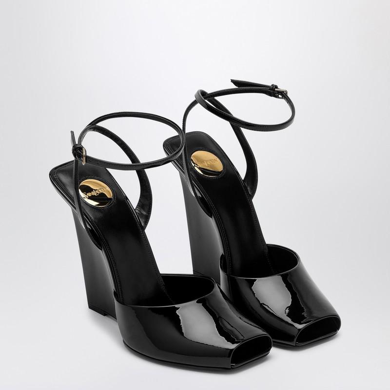Yves Saint Laurent La Scandale wedge in black patent leather
