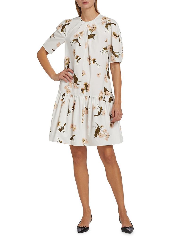 Erdem Floral Puff-Sleeve Minidress