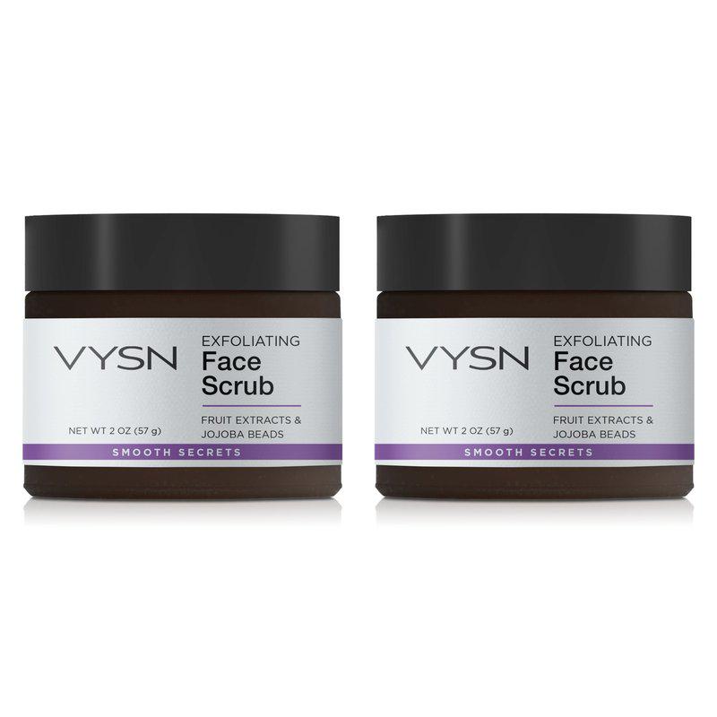VYSN Exfoliating Face Scrub Fruit Extracts & Jojoba Beads 2-Pack 2 oz