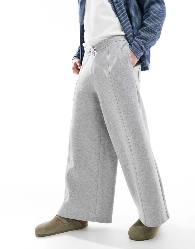 ASOS ASOS DESIGN super wide joggers in grey marl 4