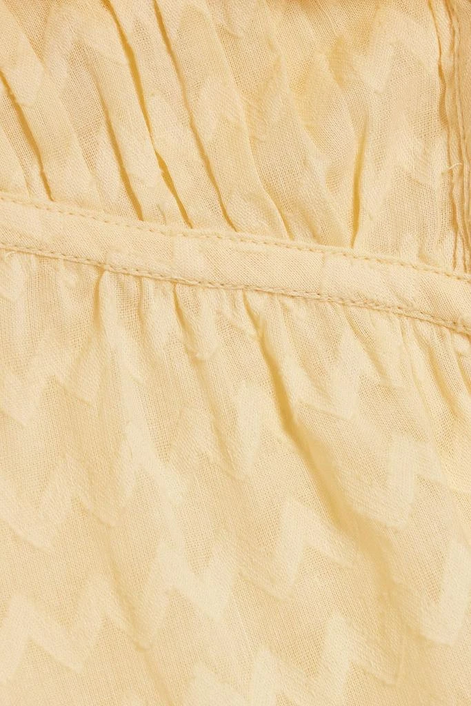 Joie Fanning gathered cotton-jacquard top 4