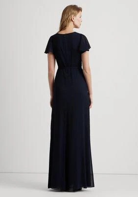 Ralph Lauren Ralph Lauren Belted Georgette Flutter Sleeve Gown 2