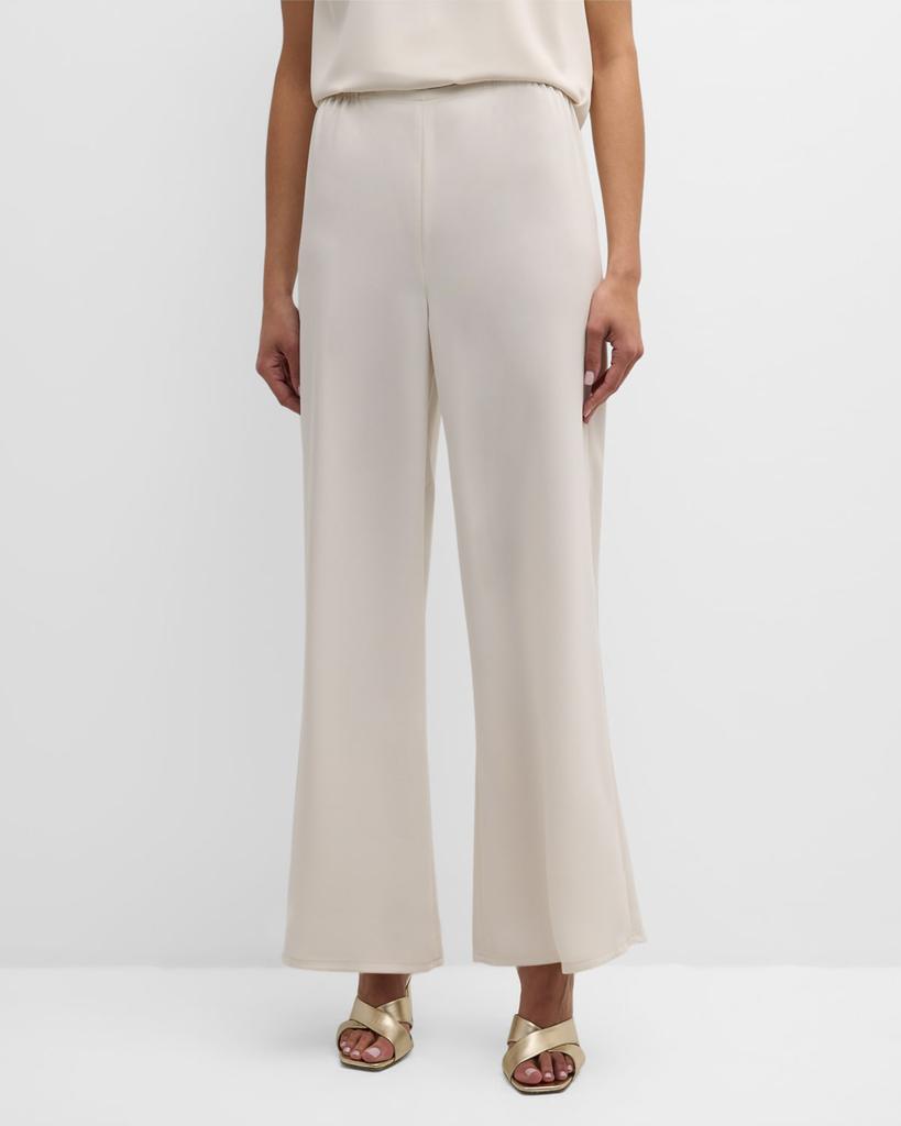 Caroline Rose Crepe Suzette Wide-Leg Pull-On Pants