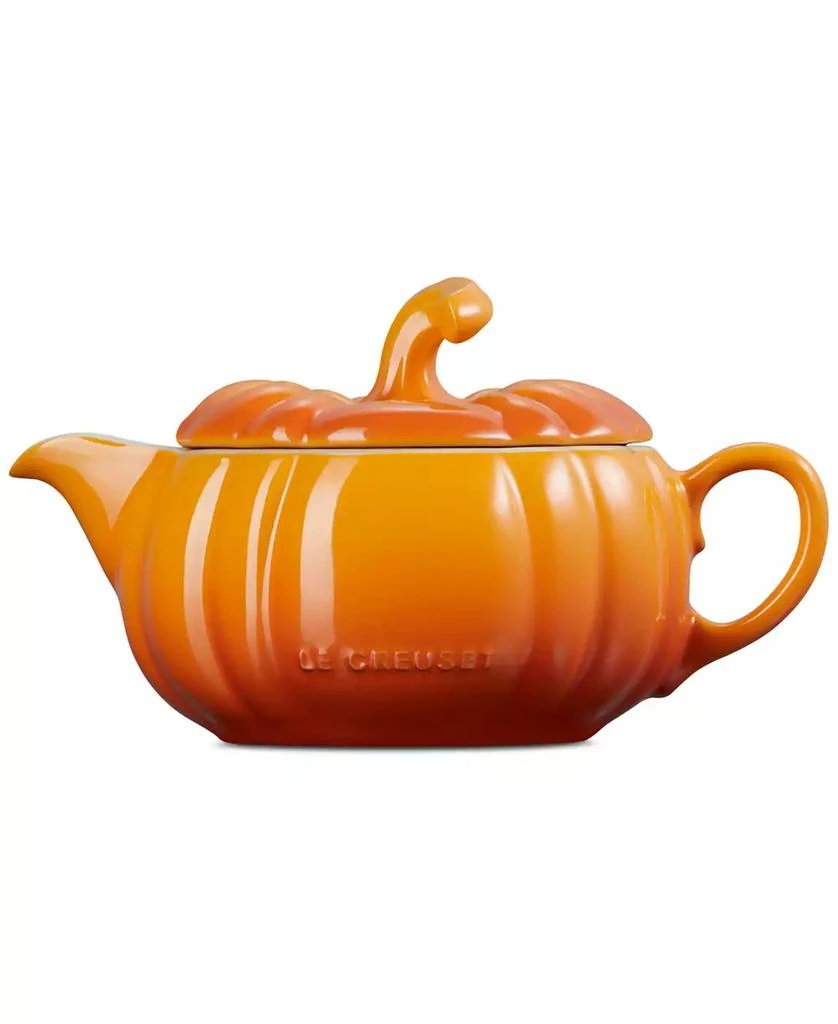 Le Creuset Stoneware Pumpkin 14-Oz. Gravy Boat with Lid 7