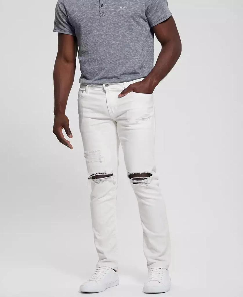 GUESS Men's Finnley White Tapered Jeans 2