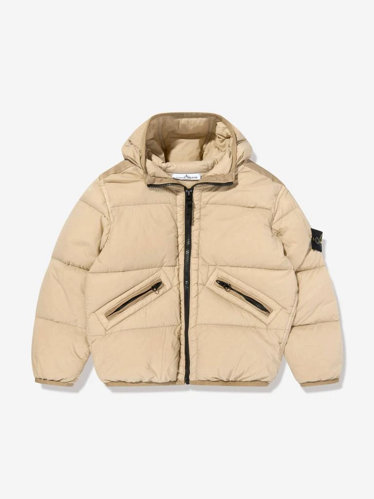 Stone Island Junior Stone Island Kids Short Parka Jacket in Beige 1
