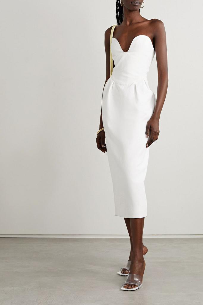 Mara Hoffman Isla strapless TENCEL™ Lyocell and linen-blend midi dress