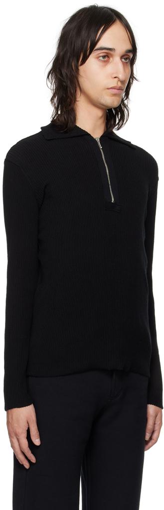 FORMA Black Zipper Long Sleeve Polo