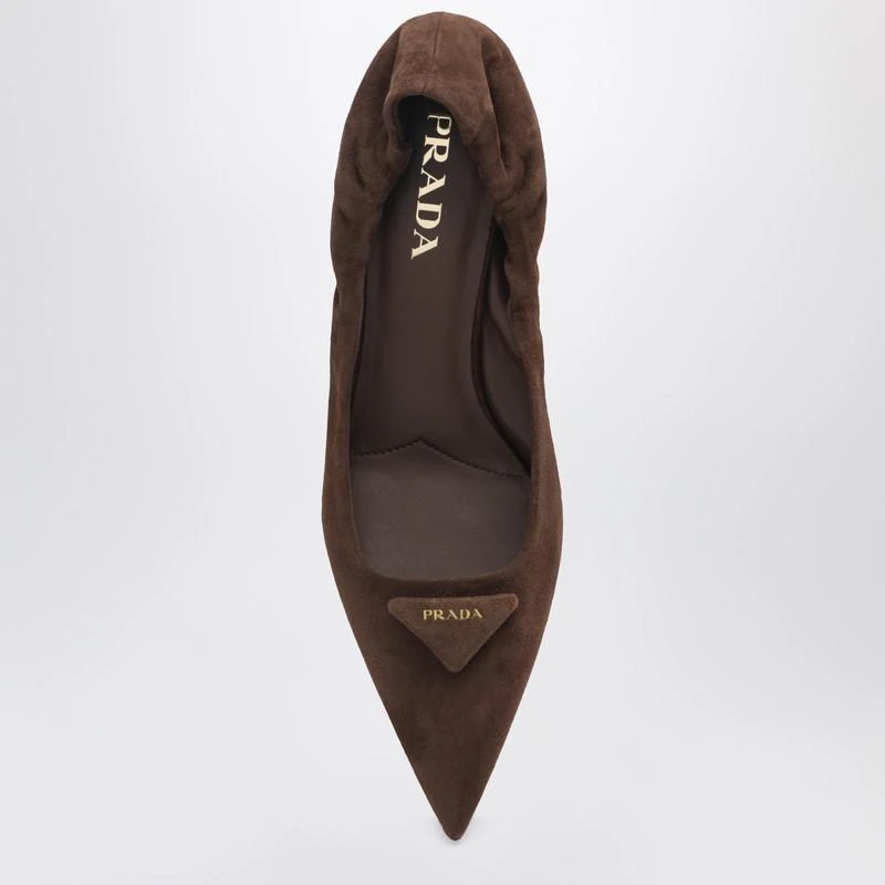 Prada Cocoa-colored suede pumps 3