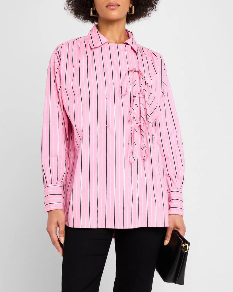 Damson Madder Carmy Striped Double-Breasted Ties Shirt 4