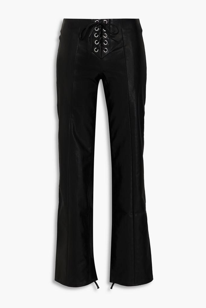 ROTATE Birger Christensen Lace-up faux-leather flared pants
