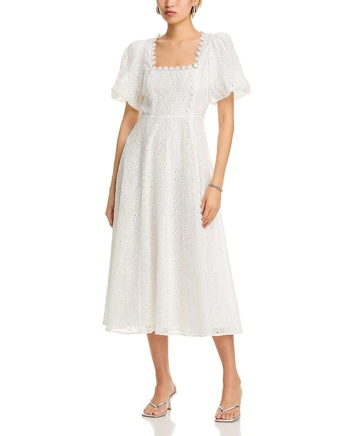 Lace Trim Eyelet Midi Dress - Exclusive  On Sale Now with Up to 40% Off |  Discover Exclusive Deals & Savings at BeyondStyle  Authentic AQUA dress|women  with Limited-Time Discounts, Free