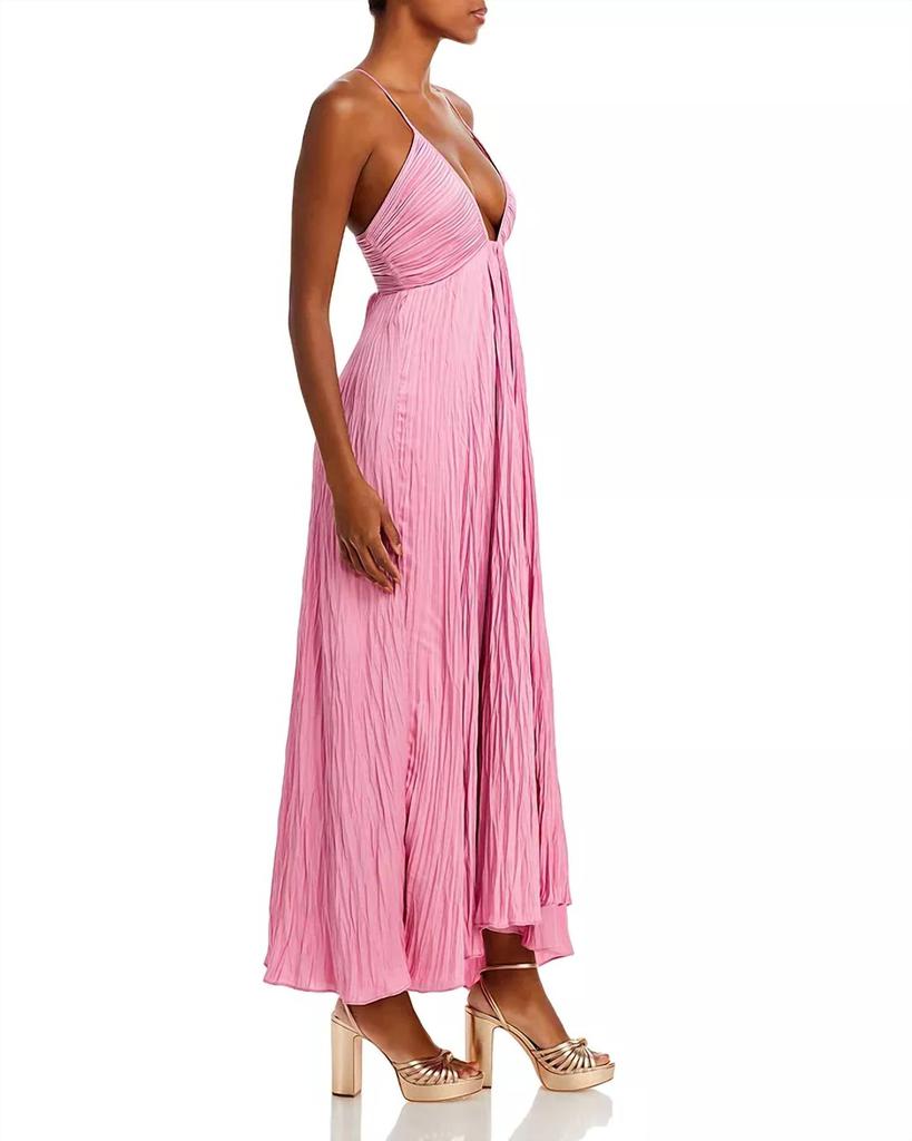 A.L.C. Angelina Satin Pleated Dress In Chateau Rose