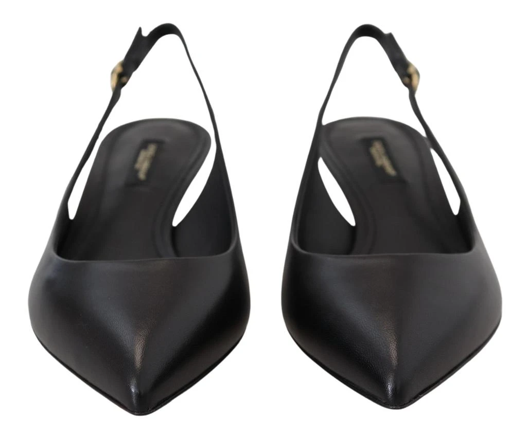 Dolce & Gabbana Dolce & Gabbana Black Leather Slingbacks Heels Pumps Shoes 4