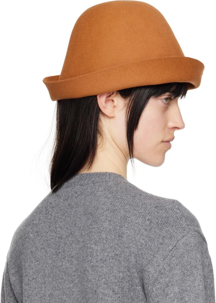 RUSLAN BAGINSKIY Tan Bell-Shaped Felt Hat 3