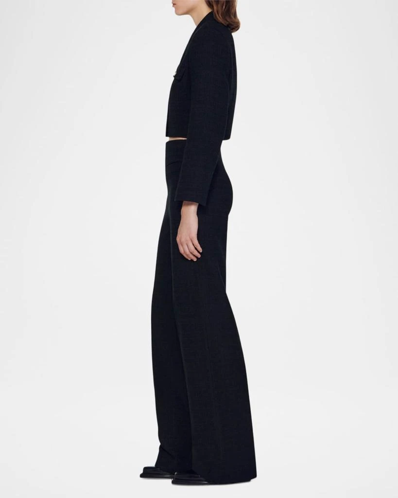 Sandro Edma Tweed Tailored Crop Blazer 5