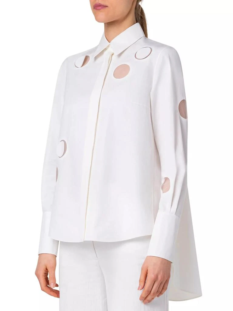 Akris Dot Cut-Out Cotton Blouse 4