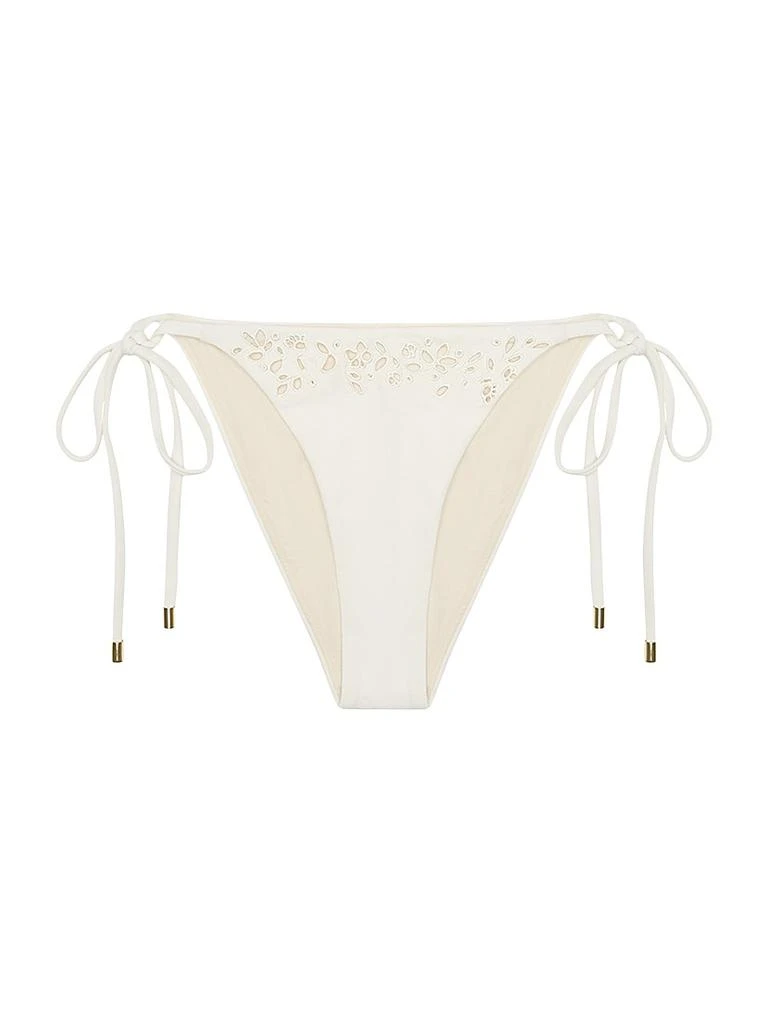 Peony Memoir Embroidered String Bikini Bottom 1