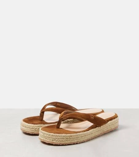 Gianvito Rossi Suede espadrille thong sandals 4