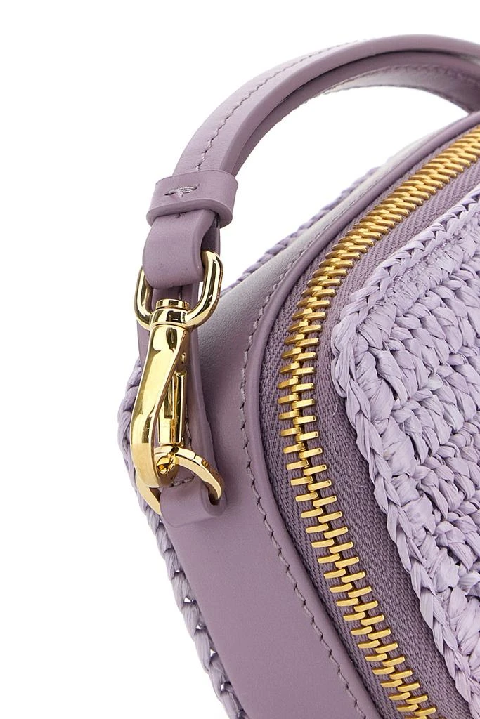 Prada Lilac leather and raffia pouch 3