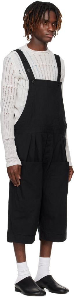 Jan-Jan Van Essche Black O-Project Paraffin Coated Cloth Cropped Overalls