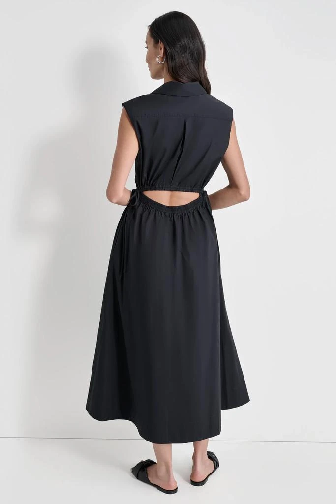 DKNY CUTOUT PINSTRIPED MIDI SHIRT DRESS 2