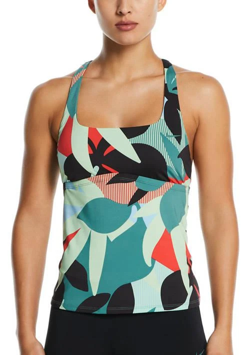 NIKE Jungle Floral Square Neck Tankini Swim Top 1