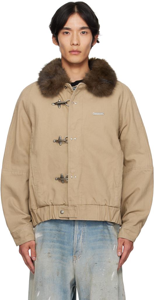 ANDERSSON BELL Brown & Off-White Faux-Leather & Sheer Rider
