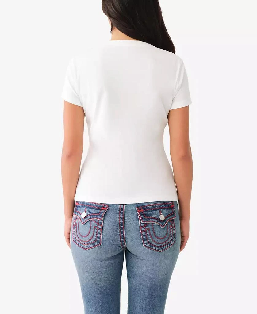 True Religion Women's Buddha Slim Crew Neck Top 4