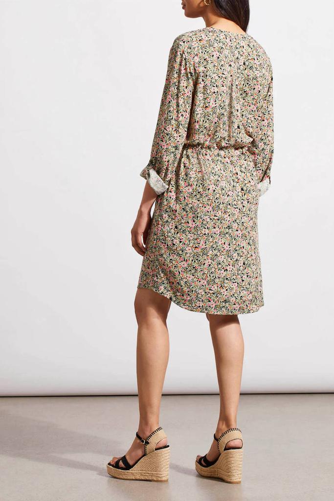 Tribal Tribal - Floral Print Button Down Dress with Drawstring