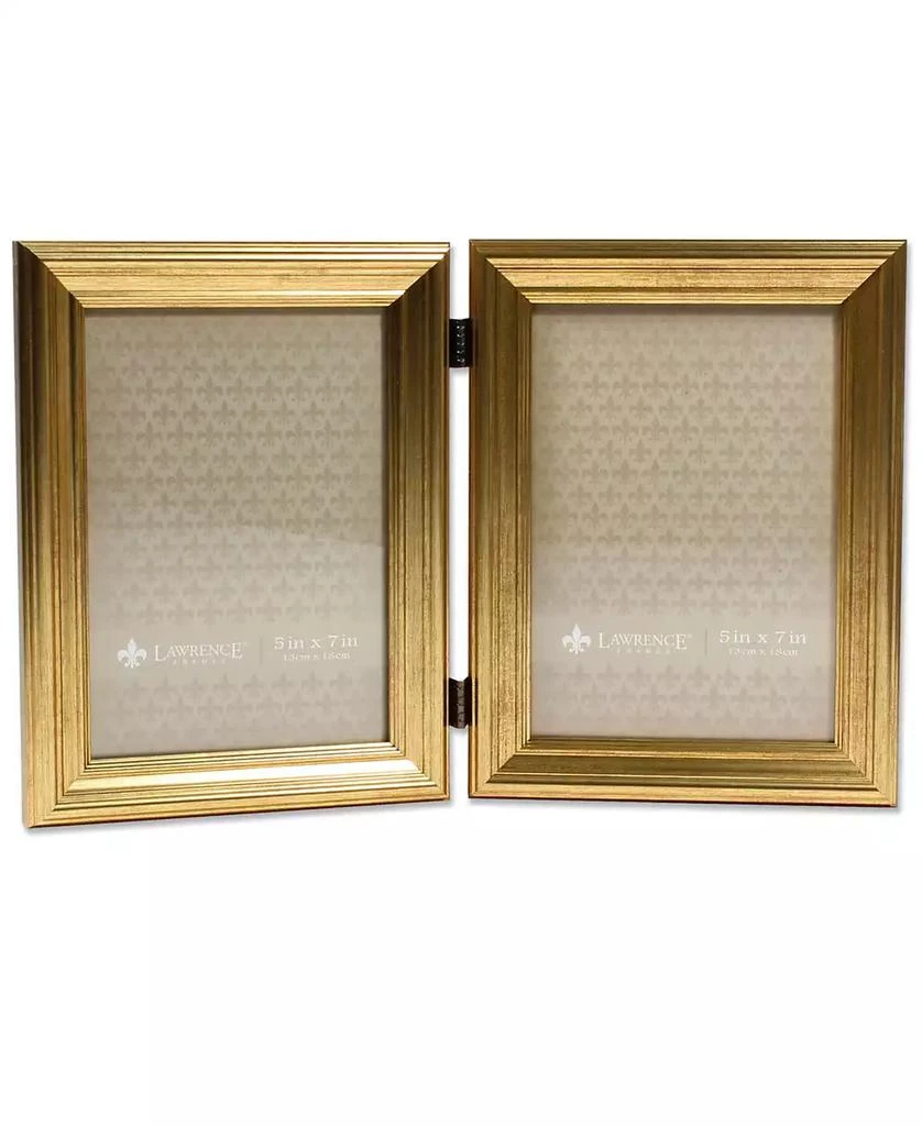 Lawrence Frames Hinged Double Sutter Burnished Gold Picture Frame - 5" x 7" 1