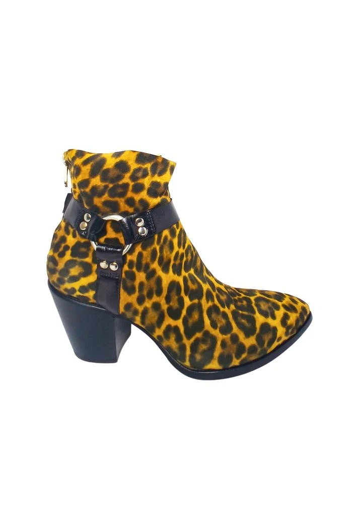 Rocco P Women's Shoes Rocco P Boot with leoparded heel - Hinge closure in the back ankle-Accessory side ring 1