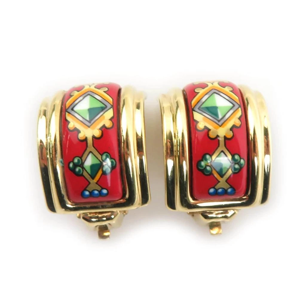 Hermes gold Color Metal Clip Earrings (Pre-Owned)
