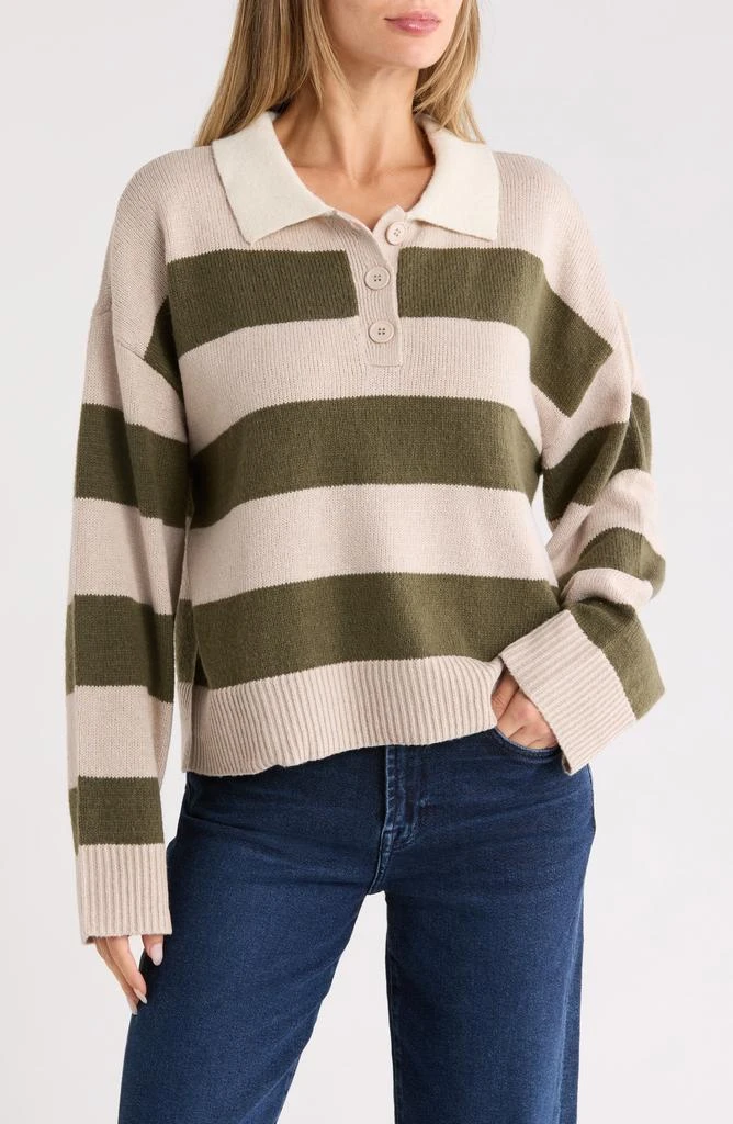 Sanctuary Stripe Rugby Polo Sweater