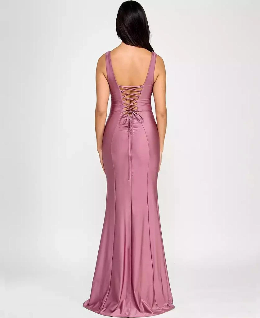 Emerald Sundae Juniors' Corset Lace-Up-Back Gown 2