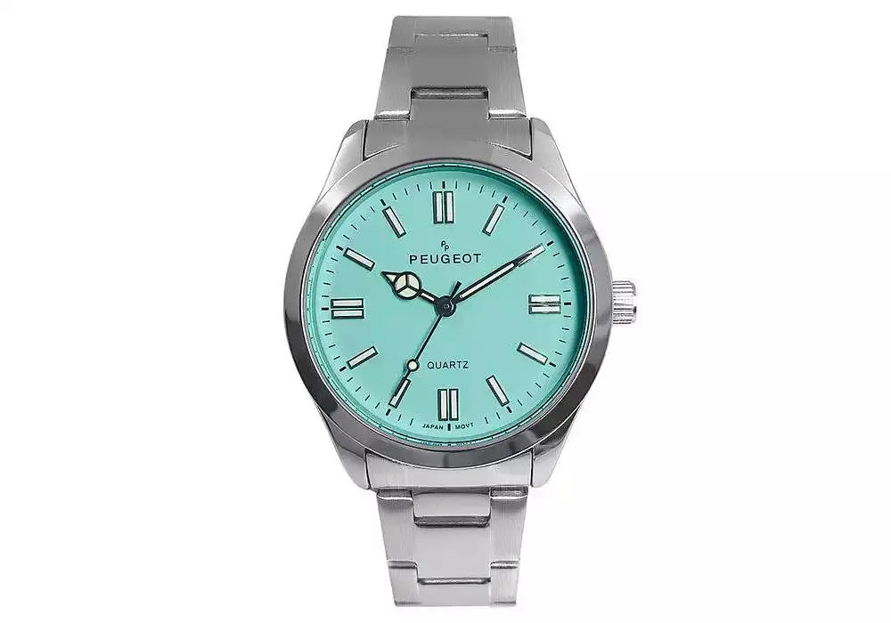Peugeot Women's 36mm Sport Watch with Blue Dial and Stainless Steel Bracelet