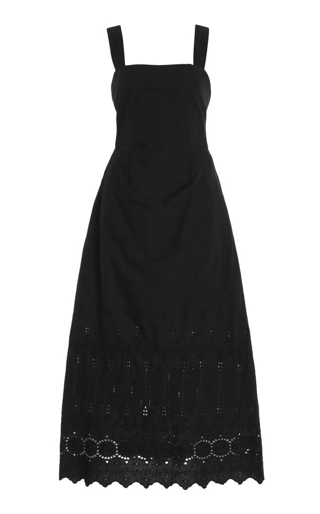 Posse Posse - Amelia Broderie Anglaise Cotton Maxi Dress - Black - XL - Moda Operandi 1