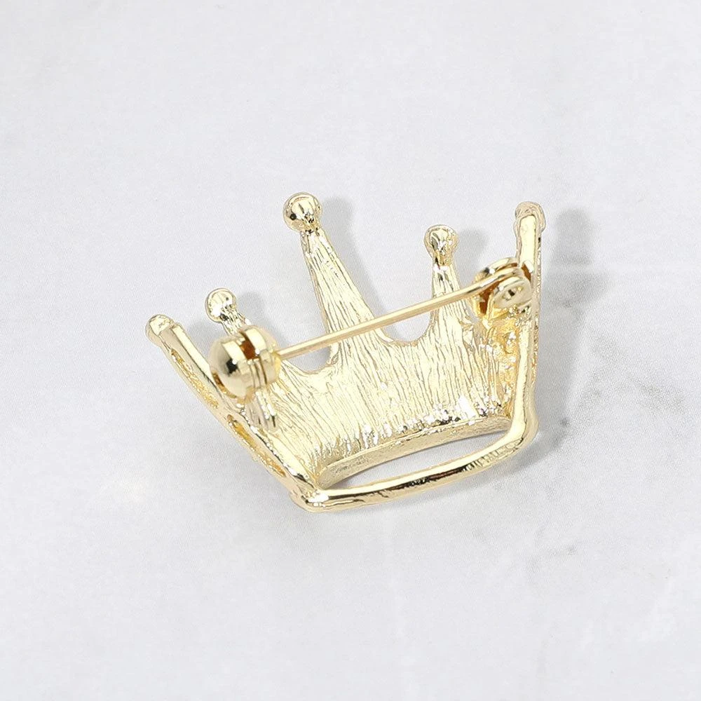 FASHNZFAB Rhinestone Paved Crown Pin Brooch 3