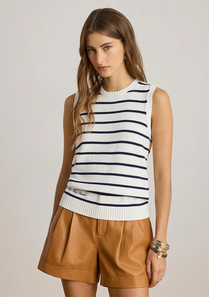 Ralph Lauren Striped Cotton Sleeveless Sweater