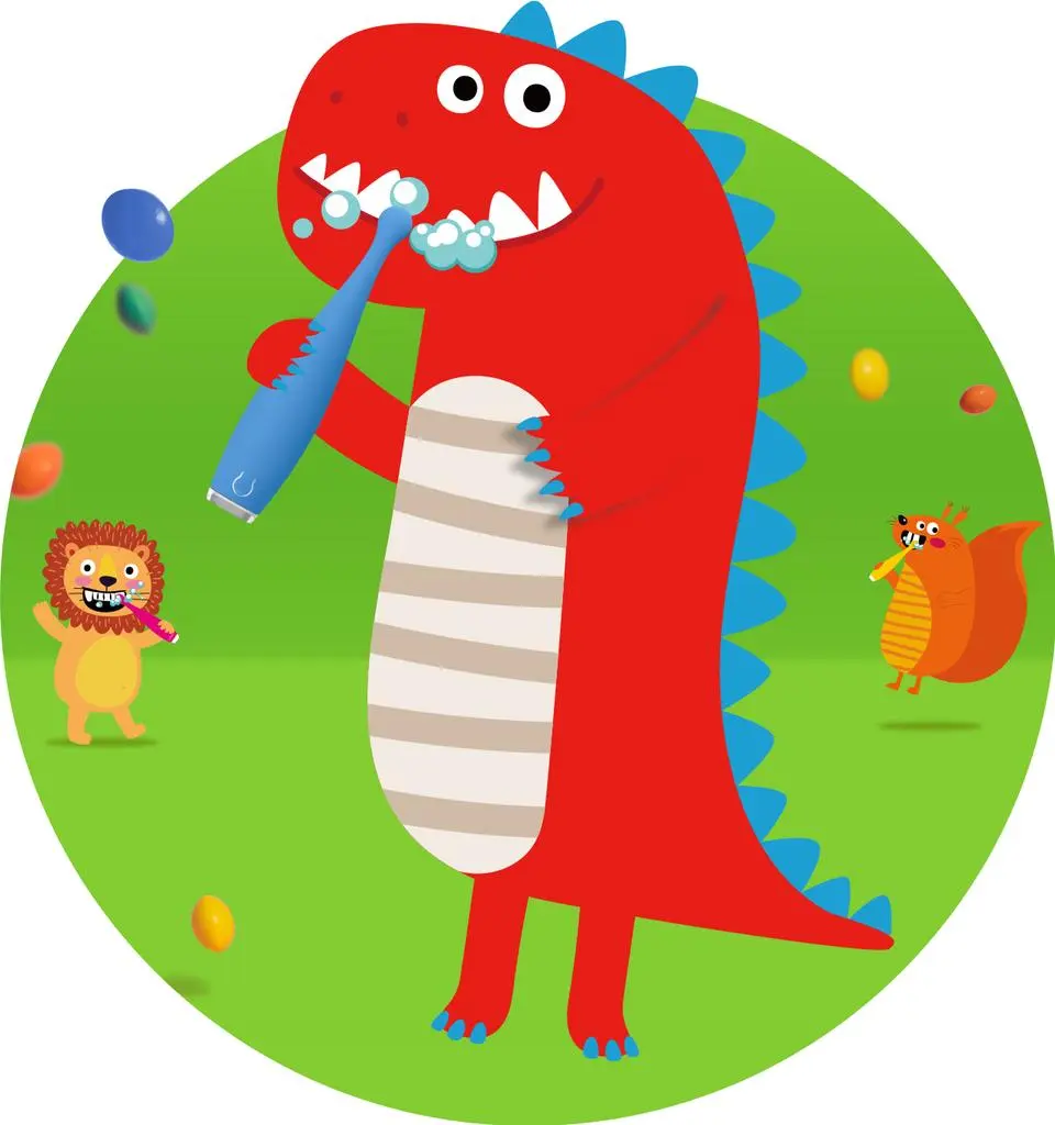 Foreo Foreo -  ISSA Baby Silicone Sonic Toothbrush 0-4 Years Bubble Blue Dino - USB Plug 5